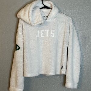 DKNY NY Jets White Fleece Hoodie